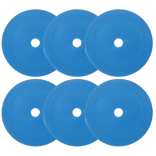 PATIKIL 6Pcs Flat Cones, 6 Inch Spot Markers Small Flat Soccer Training Cone for Football Basketball Agility Practice Sports Training Equipment - color: Blue