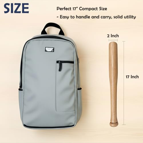 17-Inch Mini Wood Baseball Bat - Premium Hardwood One Hand Training Bat, Compact Personal Home Utility Tool for Home and Car Emergency Truck Tire Thumper, Handheld Practice Bat for Beginner & Adults