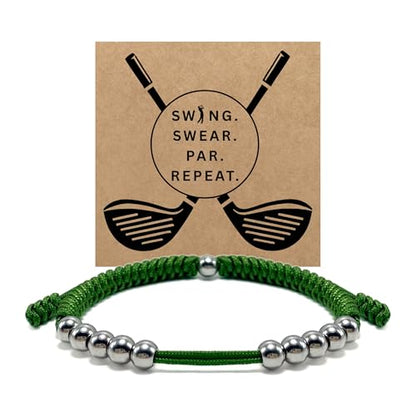 Premium Golf Stainless Steel 10 Bead Score Counter Bracelet, Golf Stroke Count Bracelet, Resizable Easy Adjust Golf Round Scoring Tracker, Durable Stylish Golf Accessory - style: Lime