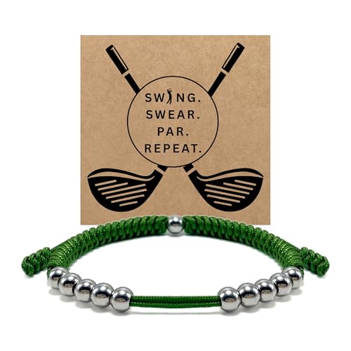Premium Golf Stainless Steel 10 Bead Score Counter Bracelet, Golf Stroke Count Bracelet, Resizable Easy Adjust Golf Round Scoring Tracker, Durable Stylish Golf Accessory - style: Lime