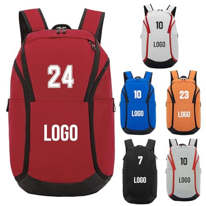 Custom Men's Basketball Backpack - color: Red