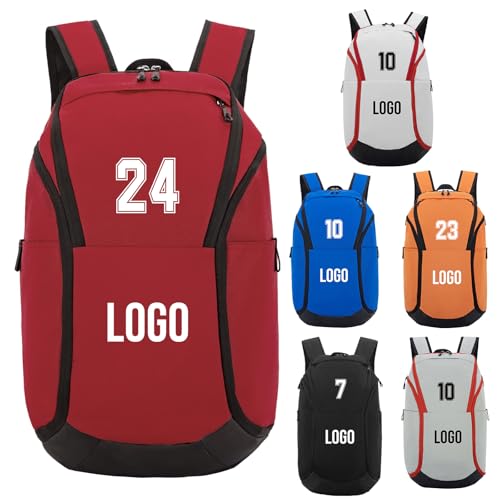 Custom Men's Basketball Backpack - color: Red