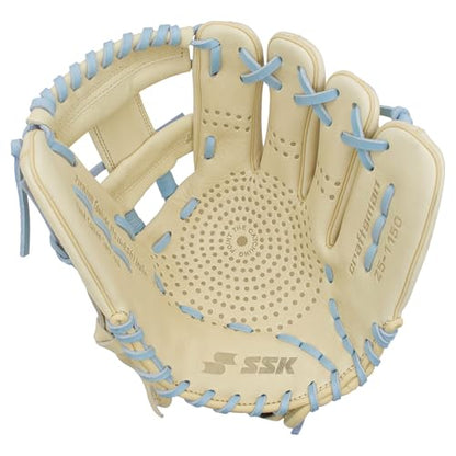 SSK Z5 Craftsman Infield Baseball Glove – 11.25” - 11.5” - 11.75” - 12” – Right & Left Hand Throw - color: Camel/Columbia - I Web, size: 11.5" - Right Hand Throw