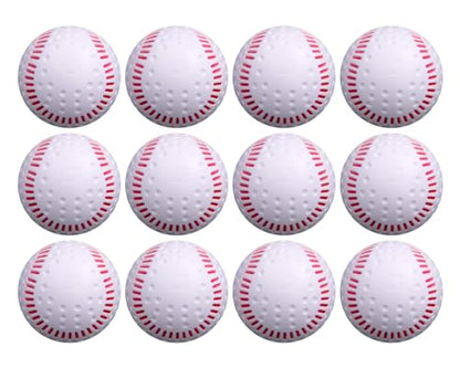 Baden White Dimpled Baseballs with Red Seams | High-Durability for Pitching Machines, Consistent Training, 12-Pack
