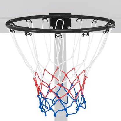 Goplus 18’’/15’’ Replacement Basketball Rim, Wall Door Mounted Basketball Hoop with All Weather Net, Indoor Outdoor Hanging Basketball Rim Goal Outside - size: 15", style: Black