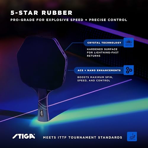 STIGA Cybershape Eclipse Ping Pong Paddle – Professional Performance Table Tennis Racket - Hexagon Shape Tournament-Quality Paddle for Spin, Speed, and Control