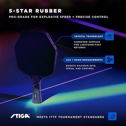 STIGA Cybershape Eclipse Ping Pong Paddle – Professional Performance Table Tennis Racket - Hexagon Shape Tournament-Quality Paddle for Spin, Speed, and Control