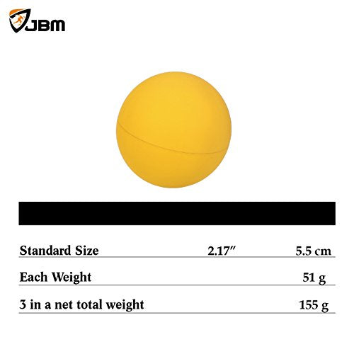 JBM Racquetball Squash 5.5cm / 2.17” Rubber 1 Red 1 Blue 1 Orange Balls in a Net 65-70% Rebound Rate Highly Visible for Racquetball Game Practice Training - size: 5.5cm / 2.17" (Pack of 2)