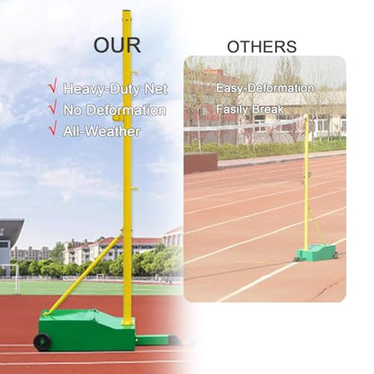 Badminton/Volleyball Pole & Nets Package,Portable Volleyball Net for Backyard Freestanding Badminton Court Training Net for Indoor or Outdoor,Volleyball Net Stand(Green withnet)