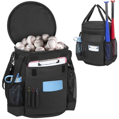 Baseball Bucket Bag for 6 Gallon Bucket, Softball Bucket Cover Organizer with Multi Pocket for Bat, Gloves, Scoreboards and Other Accessories, Bag only