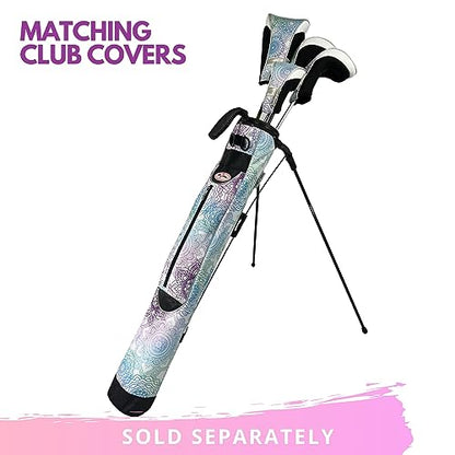 Taboo Fashion Sunday Golf Bags for Women - Lightweight Golf Range Bag with Self Flexing Stand and Shoulder Strap for Driving Range, Par 3 or Executive Course - color: Mandala