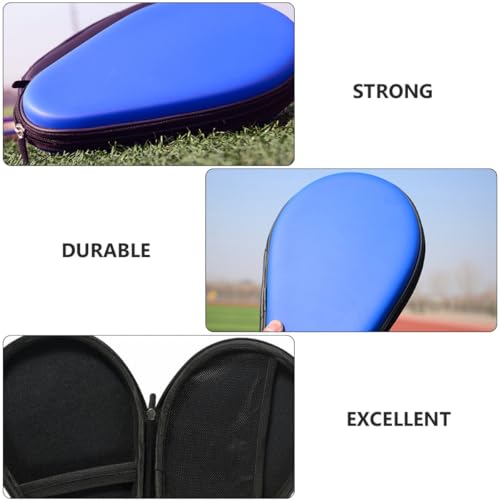 DOITOOL Table Tennis Racket Organizer Bag with Protective Cover, Blue Ping Pong Paddle Storage Case for Sports Accessories and Travel