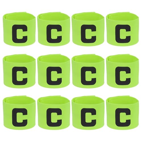 PATIKIL Soccer Captain Armband, Captain Arm Bands for Soccer Elastic Captain C Arm Band Sports Captain Armbands for Youth Adult Football Team Train - color: Fluorescent Green