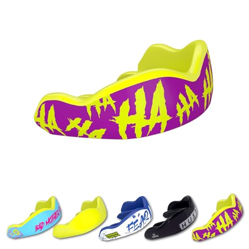 DAMAGE CONTROL High-Impact Mouth Guard – Sports Mouthguard for Boxing, Football, Hockey, Lacrosse & Basketball, Protects Teeth & Jaw, Protective Mouthpiece for Adults & Youth (Adult, HA HA HA 2.0) - color: Ha Ha Ha 2.0, size: Adult