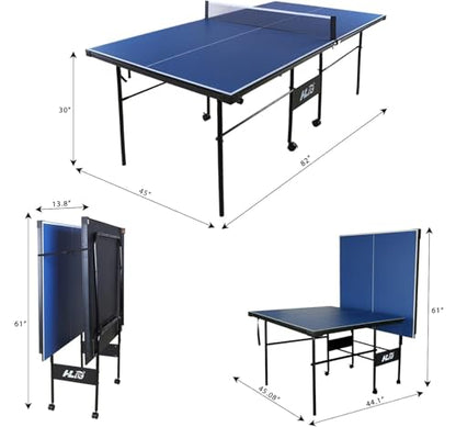 7FT Foldable Ping Pong Table with Playback Mode for Solo & 2-Player Games - Indoor Tennis Table Set Includes Net, 2 Paddles & 2 Balls for Professional Practice Training for Adults/Teens