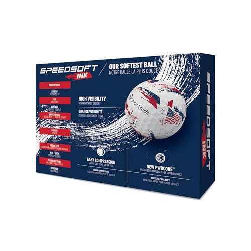 TaylorMade SpeedSoft Golf Balls, Maximum Distance with Ultra-Soft Feel, Perfect for Off The Tee and Around The Green - color: USA, style: 2025
