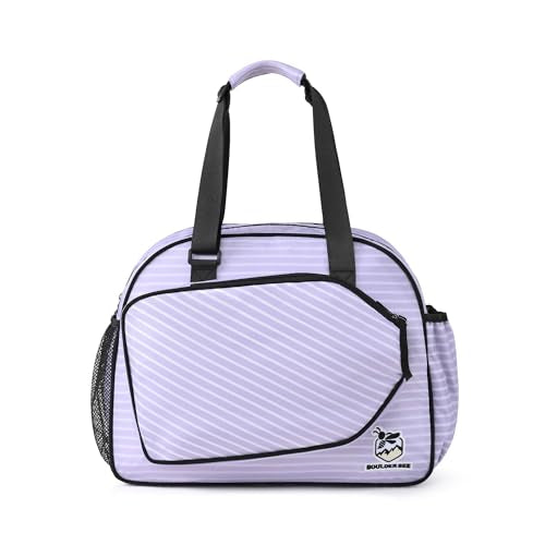 Boulder Bee Pickleball Bags, Premium Pickleball Tote Bag for Girls, Women’s Hand/Shoulder Gym Bag w Water Bottle Holder, with Pickleball Racquet/Paddle Holder