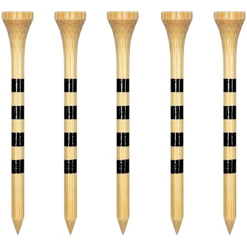 Wooden Golf Tees 3-1/4", 2-3/4", 2-1/8", 1-1/2" Available, 100 Count (Natural Color, White, Black, Blue, Red, Green, Yellow, Pink, Orange) - color: Natural Color, size: 2 3/4 Inch