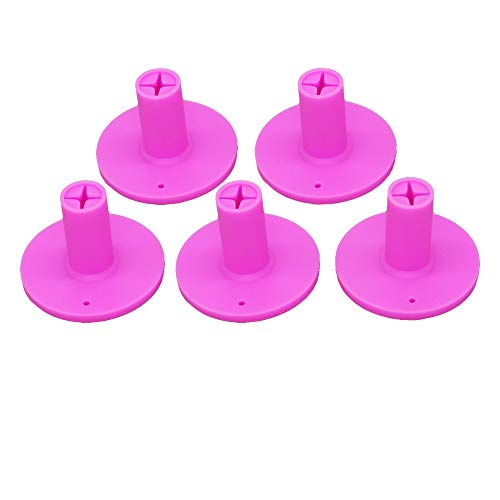 Golf Rubber Tee Holder Set for Golf Driving Range Tee Practice Tool Pack of 5 - color: Pink