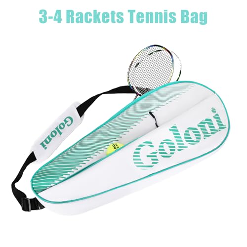 Goloni | 3 Racquet Tennis Bag, for Professional or Beginner Tennis Players, Rackets Cover Bag with Protective Pad & Lightweight | Unisex Design for Men, Women, Youth and Adults - color: Green