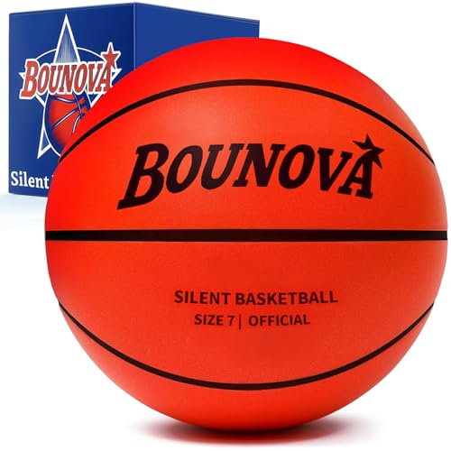 BOUNOVA Silent Basketball | Real Feel Powerful Bounce | Elegant Gift Box Packaging | Pro-Grade PU Foam Indoor Basketballs for Quiet Dribbling & Training - size: Size 7