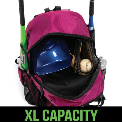 Athletico Advantage Baseball Bag - Baseball Backpack With External Helmet Holder for Baseball, T-Ball & Softball Equipment & Gear for Youth and Adults | Holds Bat, Helmet, Glove, Shoes