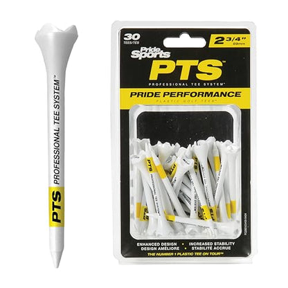 PrideSports PTS Plastic Golf Tees | 30 Count, 2-3/4 Inch | #1 Plastic Tee on Tour | Best for Drivers & Woods - size: 2-3/4", style: 30 Count