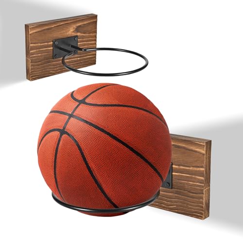 Wall Mounted Basketball Hoops, Made of Solid Wood and Metal, can be Easily Installed, Suitable for Basketball, Soccer, Soccer Display Unit Storage