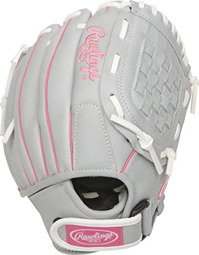Rawlings | Sure Catch Series Youth Softball Glove - color: Grey / Pink, size: 10.5"