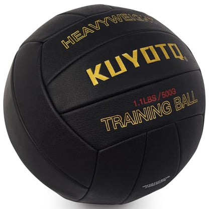 KUYOTQ 1.1 LBS Official Size 5 Soft Composite Leather Weighted Heavy Volleyball Serve Trainer Setter Volleyball (Deflated)