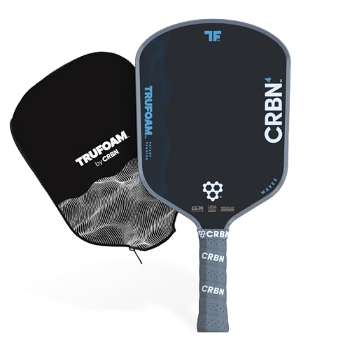 CRBN Pickleball - TruFoam Waves Paddle - Carbon Fiber Pickleball Paddle - 100% Foam Core Designed for Maximum Power, 14mm - color: CRBN 4 - Hybrid (Aerocurve)