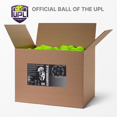 Cannonballz Outdoor Pickleball Balls, Official Ball of the UPL, Durable 40 Hole Seamless, USAPA Approved Tournament Balls for Training and Competition - size: 300 Pack
