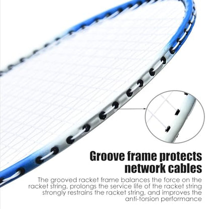 Sports Badminton Racket,1 Pair Professional Lightweight Playing Racquet - Outdoor Recreation Accessories, with Carrying Bag and 3 Badminton Shuttlecocks - color: Blue Gives Away 3 Balls + Ball Bag