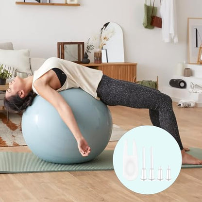 Yoga Ball Plug Replacement, 10 Pieces Plastic Exercise Ball Plug Replacement Fitness Exercise Balls Air Stopper Pin Adapter Kit with 2 PCS Plugs Puller for Fitness Balls Inflatable Bed Pool, White