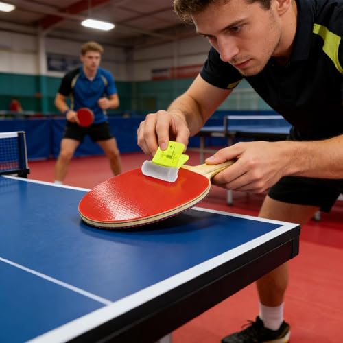 Table Tennis Racket Wipe Brush, with Clamp Absorbent Professional Replacement, Table Tennis Racket Glues Sponge, Secure Clamp Deep Cleaning Absorbent for Professionals Enthusiasts Beginners