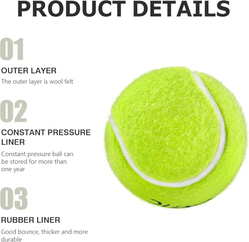 SPORTIC Tennis Balls, Duty Felt Pressurized Tennis Ball with Mesh Bag for 12PC or 36PC -High Bounce Training Exercise Tennis Balls for Beginners & Pet Dog Playing Balls, 3/4/12/36 PCS - style: 12pc fbm