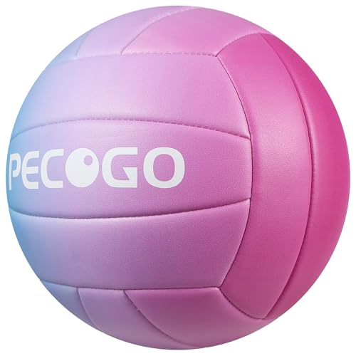 Size 5 Volleyball - Durable PU Leather, Indoor/Outdoor. Soft Control, Great Airtightness for Training/Games. Ideal for All Ages
