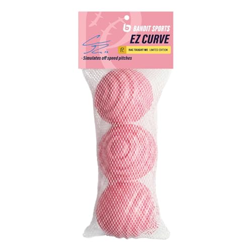 Plate Crate Bandit Sports Coach RAC EZ Curve Curveball Hitting Trainer, The Original Premium Curve Ball Trainer for Baseball Practice, Baseball Training Balls for Hitting (Pack of 3)