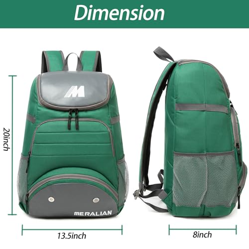 Baseball Bag - Lightweight Softball & T-Ball Backpack with Shoe Compartment for Equipment & Gear - color: GREED