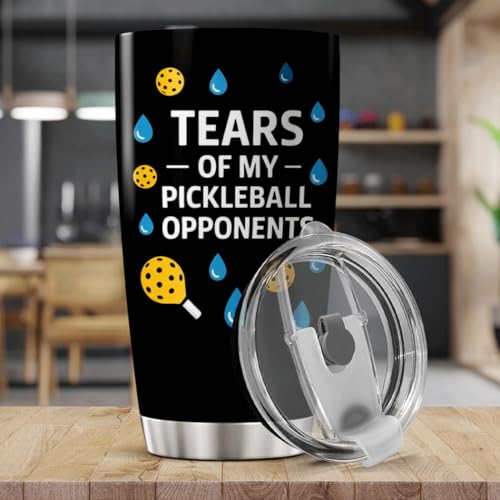 CUBICER Tears Of My Pickleball Opponents Design 20 Oz Stainless Steel Tumbler For Players And Sports Lovers Mug Bottle Insulated Hot Cool Heat Drink Coffee Iced Travel - color: Pickleball Humor 4N