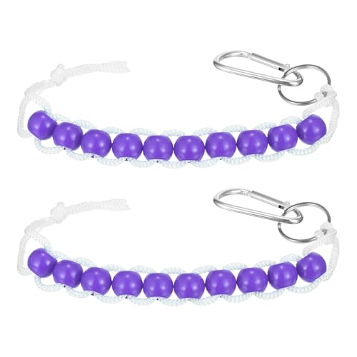 Golf Beads Counter, Golf Ball Beads Bracelet Count Stroke Score Acrylic Sports Keeper Putting with Hook for Golfer - color: Purple