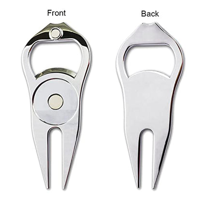 Golf Divot Repair Tool with Ball Marker, A Unique and Multi-Functional Golf Accessory, Nickel - color: Black