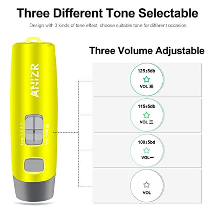 ANIZR Electronic Whistles with Lanyard,Adjustable 3 Tone & 3 High Volume Hand Emergency Whistle Basketball Referee Whistle for Coach,Teacher,Police,Outdoor Camping Boating Hiking(with Battery) - color: Yellow with battery