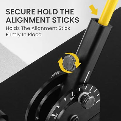 Amy Sport Golf Practice Plate with 180° Adjustable Guide, Durable Metal Plane Trainer Aid for Aiming Putting Swing & Golf Teaching, Stable Training Aid Alignment Stick Base for All Levels