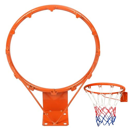 13.78 Inch Steel Basketball Rim - Choose from Fixed or Breakaway - Use for Replacement or Garage Mount