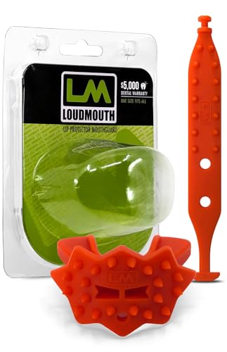 Loudmouth Football Mouth Guard - 3D SpikeSurge Football Mouthpiece with Strap, Fits Adult & Youth, Mouth Guard Football Accessories (Bengal Orange) - color: Bengal Orange