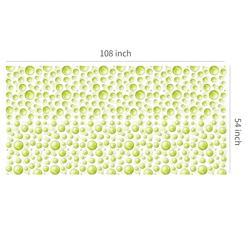 Tennis Party Tablecloth Decorations for Birthday Baby Shower - Disposable Sports Ball Tennis Birthday Party Supplies Table Cover - 3 Pack (54in x 108in)