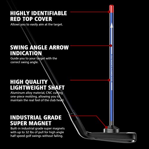 Golf Magnetic Alignment Rods,Golf Club Alignment Sticks,Magnetic Swing Training Aid Accessories Visualize Calibrate Golf Shots,hit the Target with the Right Golf Swing,Golf Gift