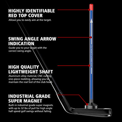Golf Magnetic Alignment Rods,Golf Club Alignment Sticks,Magnetic Swing Training Aid Accessories Visualize Calibrate Golf Shots,hit the Target with the Right Golf Swing,Golf Gift