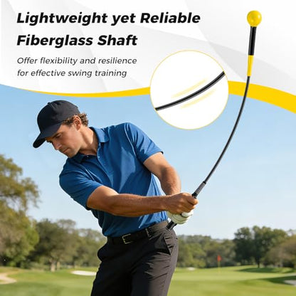 ULTIMATE Golf Swing Trainer, Heavy Warm Up Stick, Tempo Speed Flexibility Distance Balance Strength Training Aid, Right-Handed Ergonomic Golf Grip Trainer, Indoor & Outdoor Practice